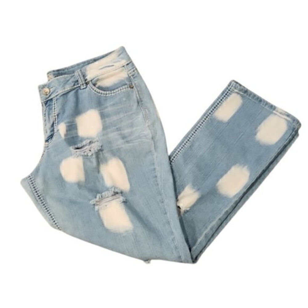 [Almost Famous] Distressed Bleached Hi Rise Bootcut Jeans - Size 18